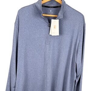 Zelos Mens Quarter Zip Pullover Blue Eve Heather Performance XL 32925FA0000120